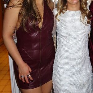 Burgundy Leather Dress